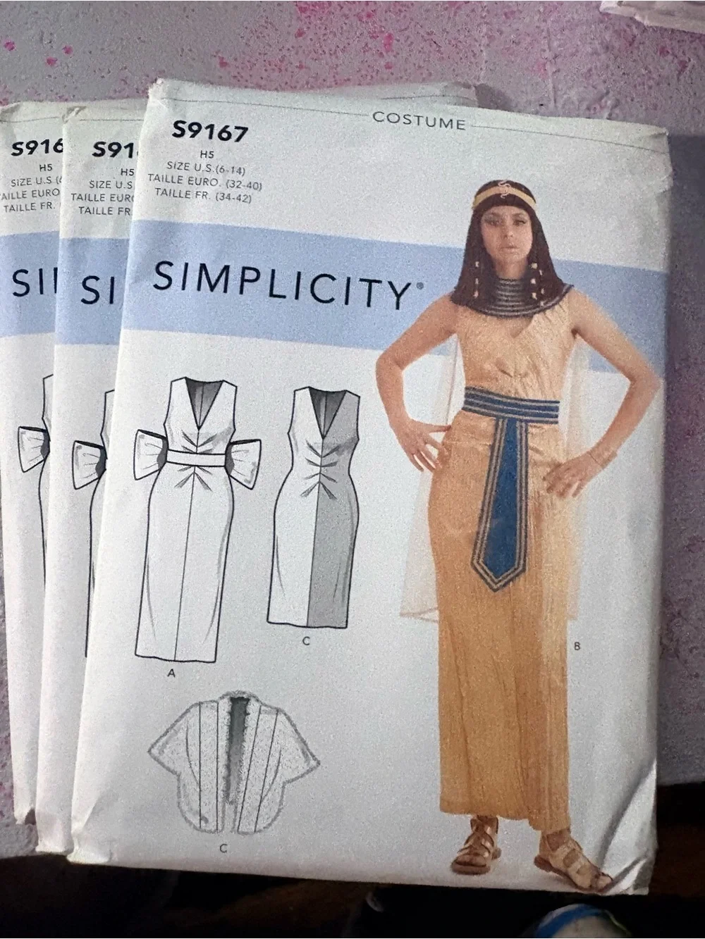 BN UNCUT SIMPLICITY 9167 H5 HALLOWEEN EGYPTIAN COSTUMES SEWING PATTERNS
